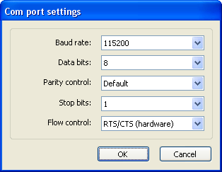 Serial port settings