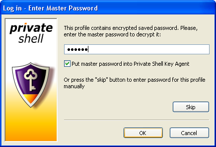 Master password prompt